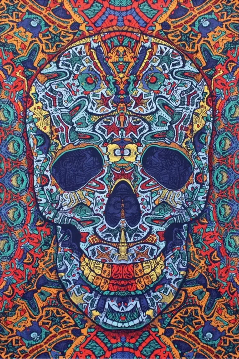 Tapestry 3D Skull