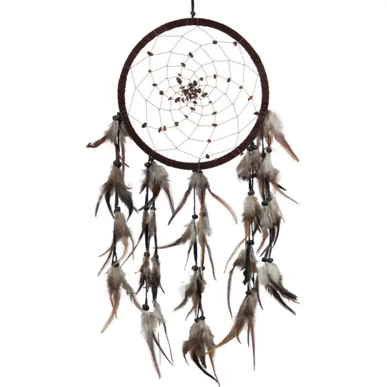 Dreamcatcher Tiger Eye Beads Spiral Web Brown