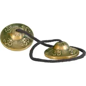 Tingshas Tibetan small Om embossed