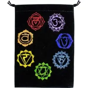 Pouch Unlined Black Velvet Bag - Chakra