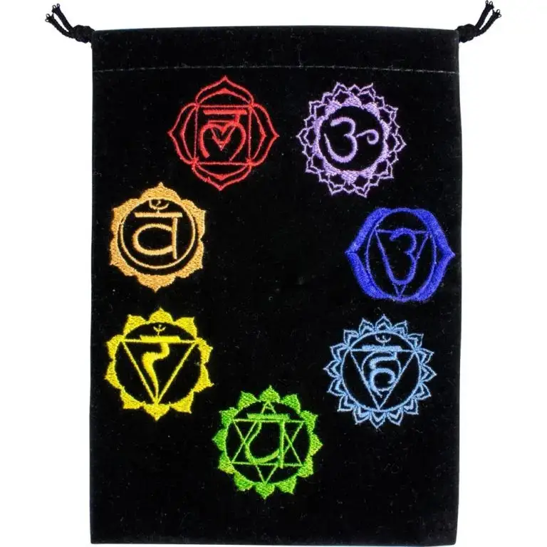 Pouch Unlined Black Velvet Bag - Chakra