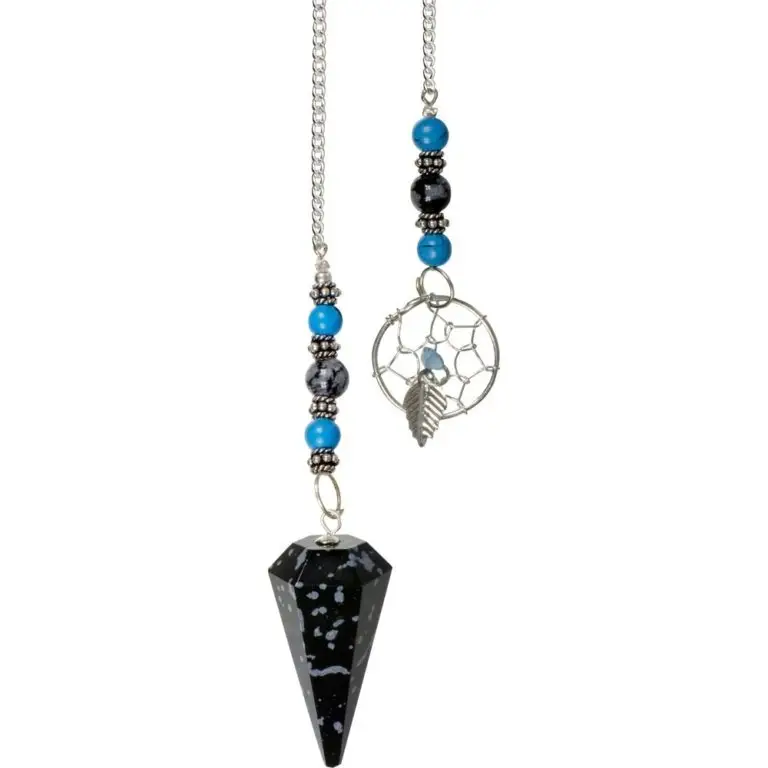 Pendulum Hexagonal Snowflake Obsidian - Dreamcatcher