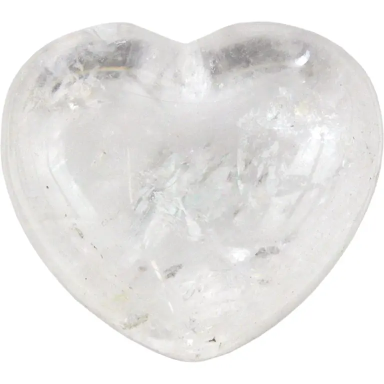 Gemstone Puffed Heart Clear Quartz