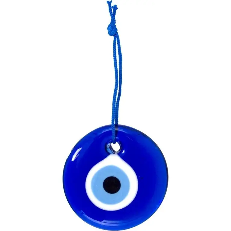 Evil Eye Glass Talisman 2 -inch Round Blue