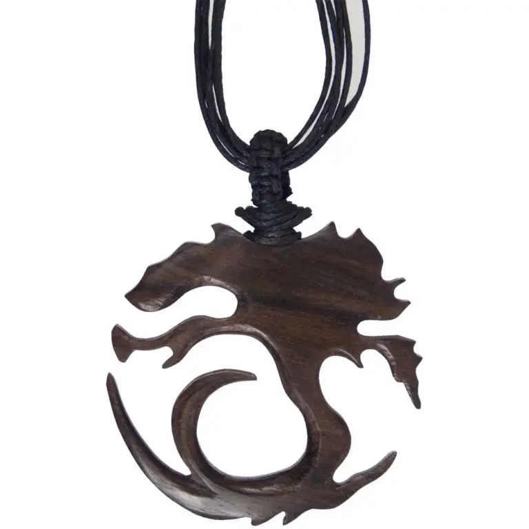 Pendant Wood with Black Cord Tree Unisex