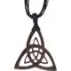 Pendant Wood with Black Cord Triquetra Unisex