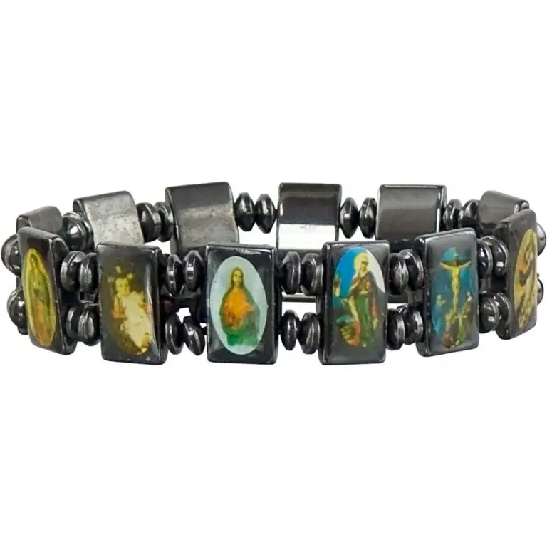 Bracelet Stretch Patron Saint Hematite