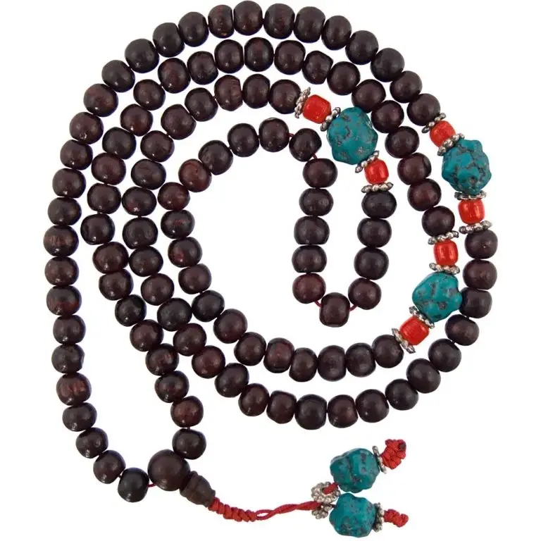 Mala Prayer Beads Rosewood and Turquoise