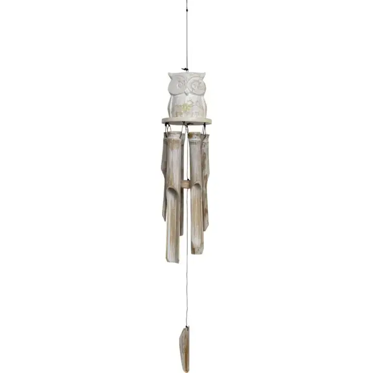 Windchime Bamboo White Washed Owl