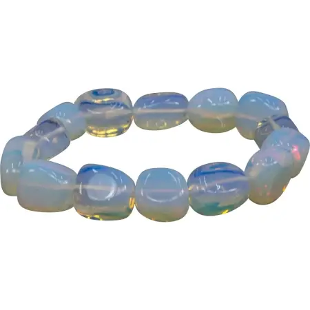 Elastic Bracelet with Tumbled Opalite Stones