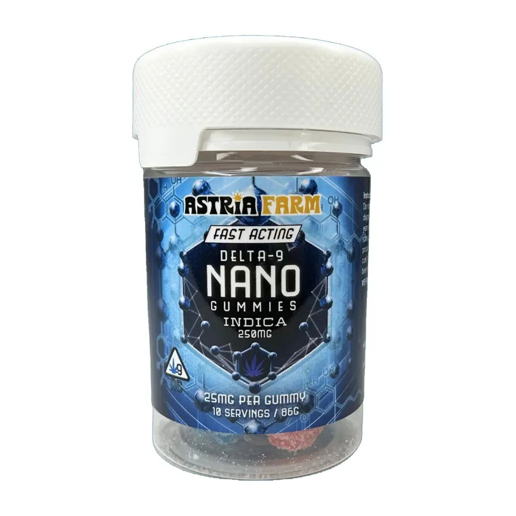 Astria Farm Delta 9 NANO Indica Gummies 200mg – 10ct/20mg