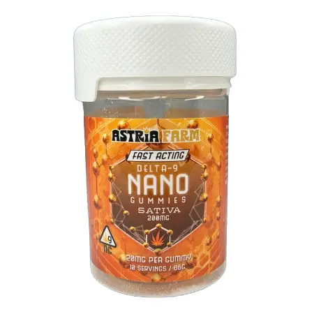 Astria Farm Delta 9 NANO Sativa Gummies 200mg – 10ct/20mg