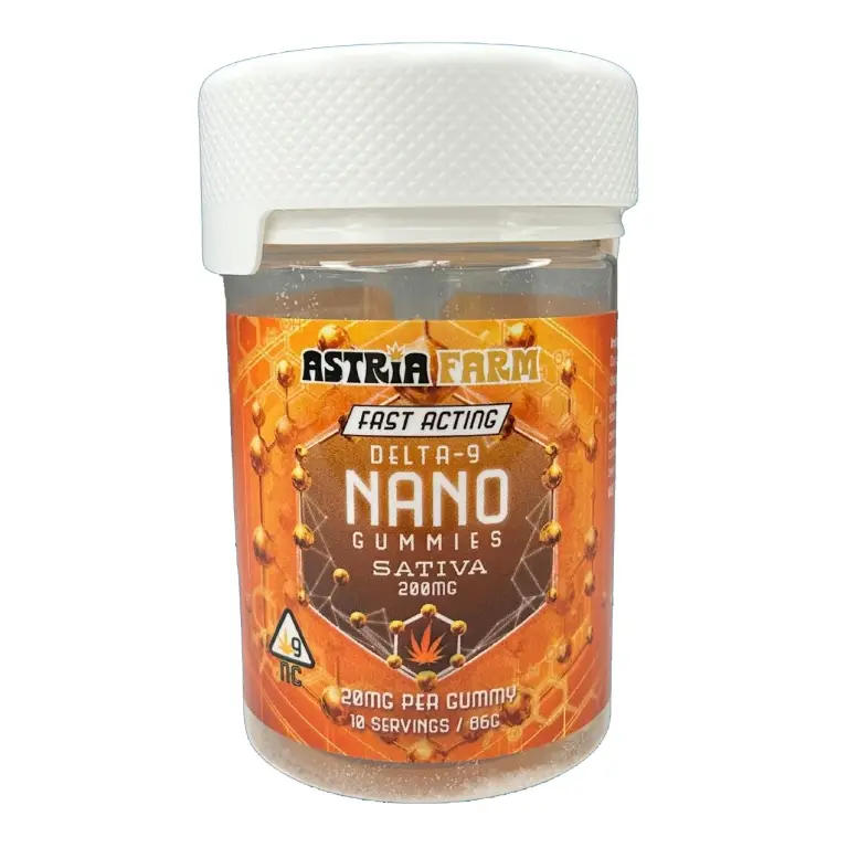 Astria Farm Delta 9 NANO Sativa Gummies 200mg – 10ct/20mg