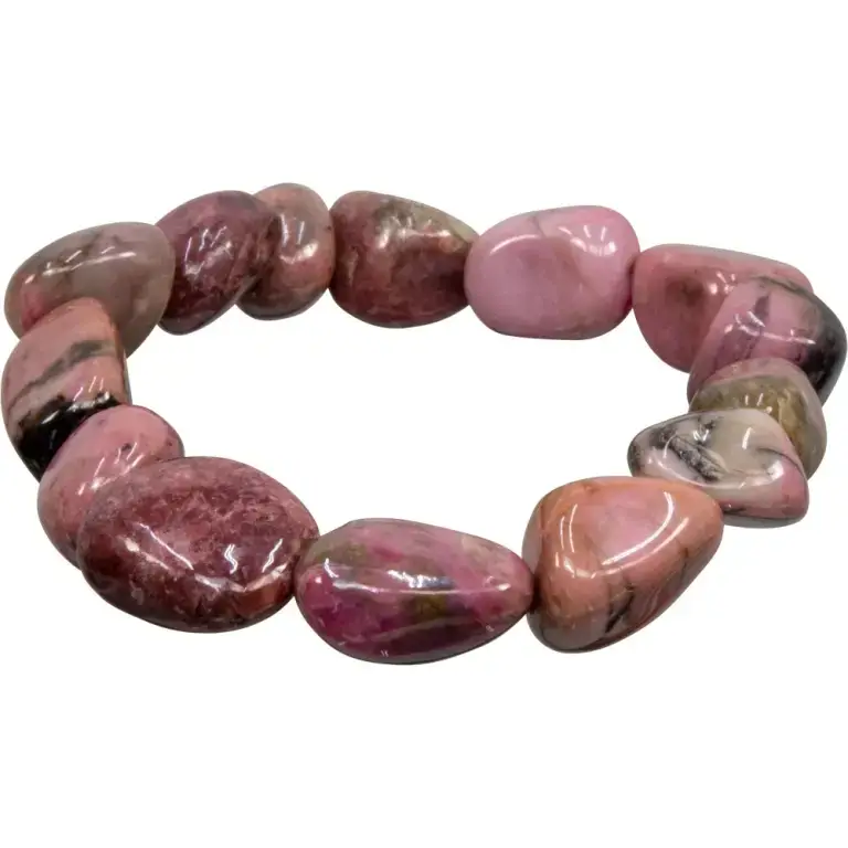 Bracelet Tumbled Stones Rhodonite