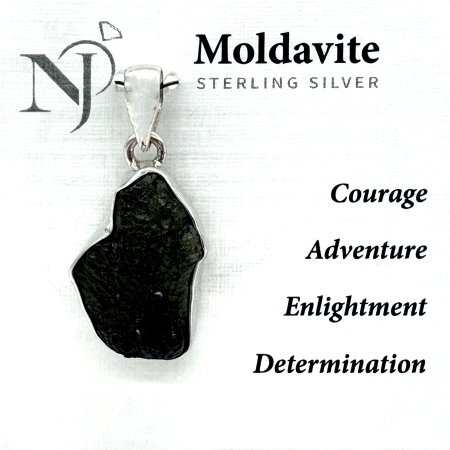 moldavite pendant Sterling Silver