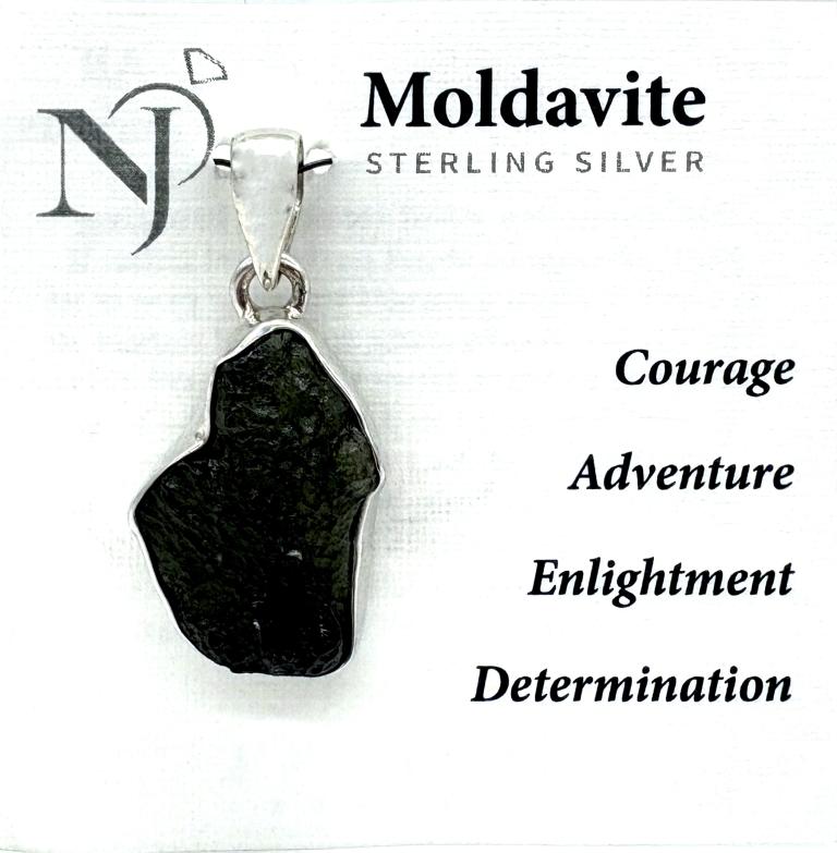 moldavite pendant Sterling Silver