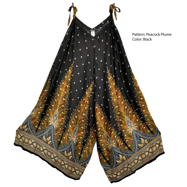 TXT.ButterflyJumpsuit.PeacockPlume.Black.XXL