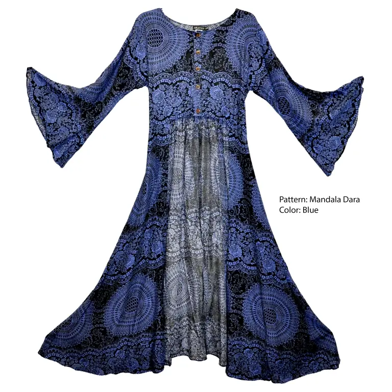 TXT.Stevie Dress.Mandala Dara blue