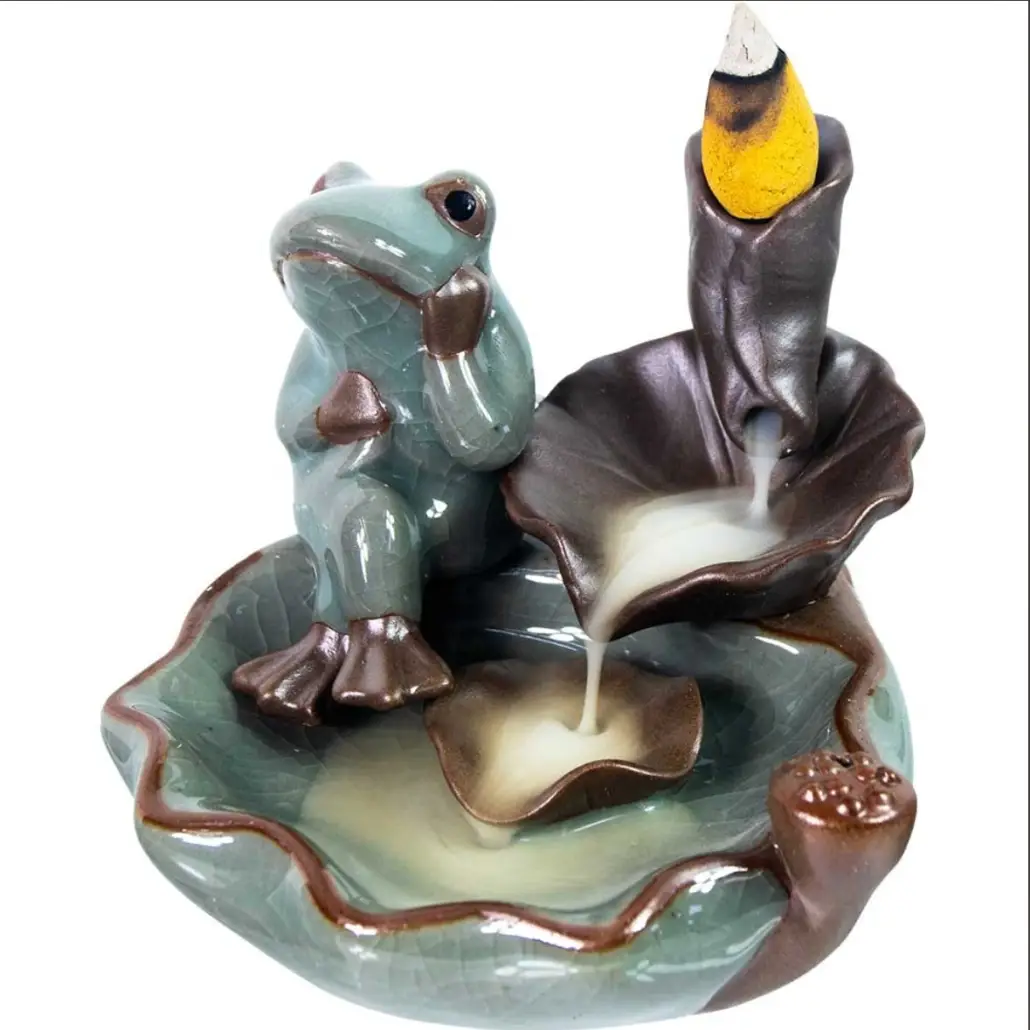 Frog Ceramic Backflow Incense Holder