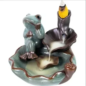 Frog Ceramic Backflow Incense Holder
