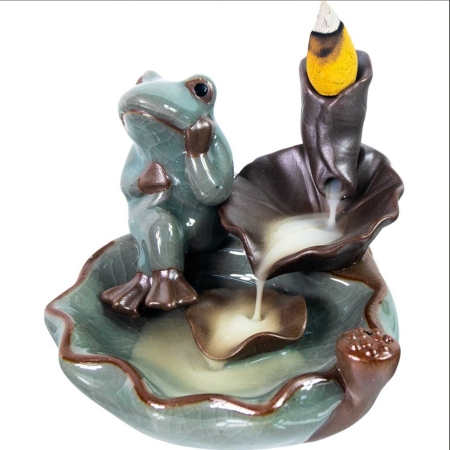 Frog Ceramic Backflow Incense Holder