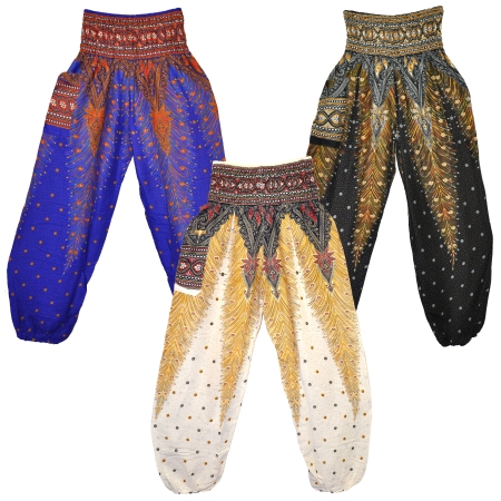 Peacock Plume Harem Pants