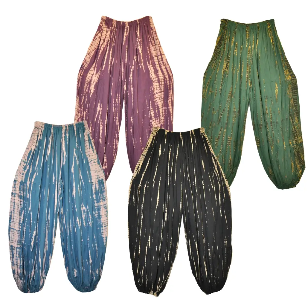 Vertical Tie-Dye Flowy Boho Pants